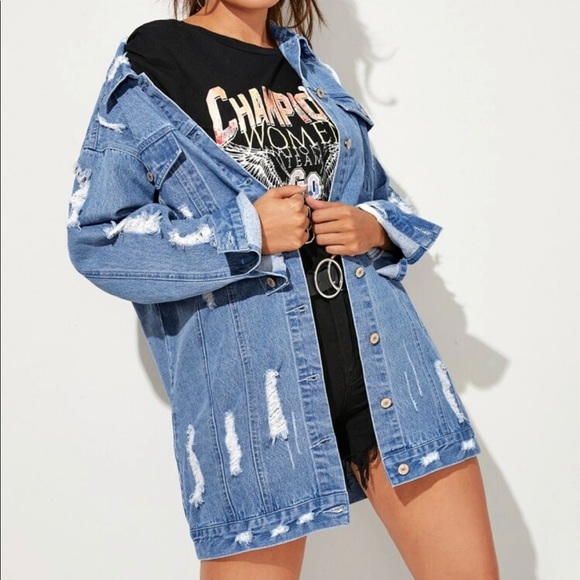 SHEIN Jackets & Blazers - Blue Jean Jacket- Oversized